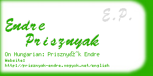 endre prisznyak business card